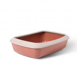 SAVIC Katzentoilette Iriz mit Rand weiß/toskana 50 cm