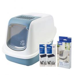 Angebot für Savic Katzentoilette Nestor - Starterset: Toilette earth blue/weiß + 2 extra Filter + 12 Bag it up - Kategorie Katze / Kitten & junge Katzen / Kitten Erstausstattung / Toilette & Pflege.  Lieferzeit: 1-2 Tage -  jetzt kaufen.