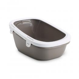 Savic Katzentoilette Simba mit Sieb - warmgrau / weiß
