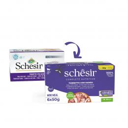 Schesir Cat Complete Thunfisch mit Rind in Jelly 6x50 g