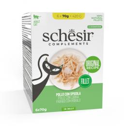 Angebot für Schesir Complements Filet in Gelee 6 x 70 g - Huhn mit Wolfsbarsch - Kategorie Katzenfutter & Zubehör / Katzenfutter nass / SCHESIR COMPLEMENTS / Jelly Pouch.  Lieferzeit: 1-2 Tage -  jetzt kaufen.