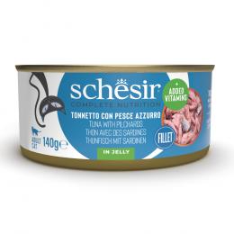 Schesir Complete Nutrition Filet in Gelee 6 x 140 g in Dosen - Thunfisch mit Sardinen