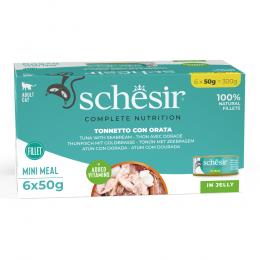 Schesir Complete Nutrition Filet in Gelee 6 x 50 g - Thunfisch mit Goldbrasse
