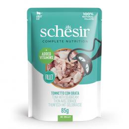Schesir Complete Nutrition Filet in Gelee 6 x 85 g in Beuteln - Thunfisch mit Dorade