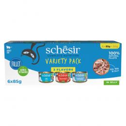 Schesir Complete Nutrition Filet in Gelee 6 x 85 g in Dosen - Mixpaket (3 Sorten)