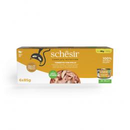 Schesir Complete Nutrition Filet in Gelee 6 x 85 g in Dosen - Thunfisch mit Huhn