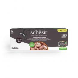 Schesir Complete Nutrition Filet in Gelee 6 x 85 g - Thunfisch mit Tintenfisch