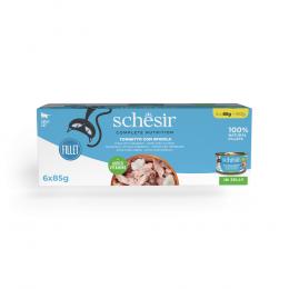 Schesir Complete Nutrition Filet in Gelee 6 x 85 g - Thunfisch mit Wolfsbarsch