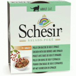 Schesir Hähnchen-Hühnchen-Katzensalat Mit Gojibeeren Und Spinat 85 Gr