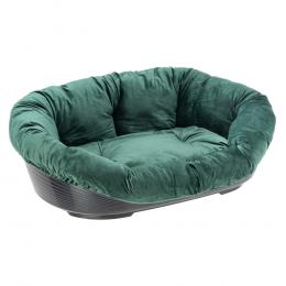 Set aus Ferplast Korb Siesta Deluxe mit Überzug Sofà Samt grün - Größe 8: L 85 x B 62 x H 28,5 cm