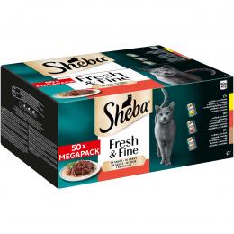 SHEBA® MP Pouch Huhn, Rind und Ente in Sauce 50x50g