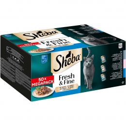 SHEBA® MP Pouch Kabeljau und Lachs in Sauce 50x50g