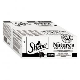 Sheba Nature's Collection in Sauce Protein ausgewachsen Portionsbeutel 96 x 85 g - Feine Vielfalt (Huhn, Truthahn, Thunfisch, Lachs) 96x85g