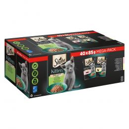 Sheba Portionsbeutel Multipack Kitten Feine Vielfalt in Sauce 40 x 85 g - Feine Vielfalt in Sauce (Lachs, Huhn)