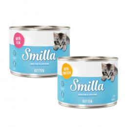 Smilla Kitten 6 x 200 g - Mix: Huhn, Geflügel/Kalb, Geflügelherzen