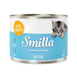 Smilla Kitten Geflügel - als Ergänzung: 6 x 200 g Smilla Kitten Nassfutter Huhn