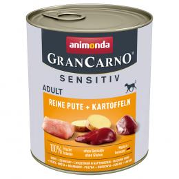 Spapaket animonda GranCarno Adult Sensitive 24 x 800 g - Reine Pute & Kartoffeln