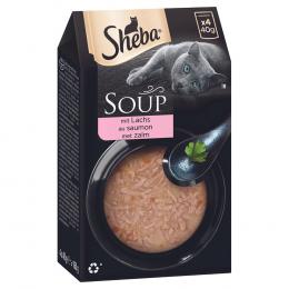 Sparpaket 80 x 40 g Multipack Sheba Classic Soup Frischebeutel - mit Lachs