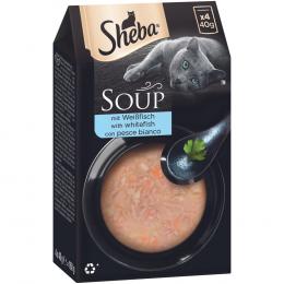 Sparpaket 80 x 40 g Multipack Sheba Classic Soup Frischebeutel - mit Weißfisch