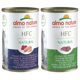 Sparpaket Almo Nature HFC Natural 12 x 140 g - Mixpaket (Pazifikthunfisch & Thunfisch/Huhn/Schinken)