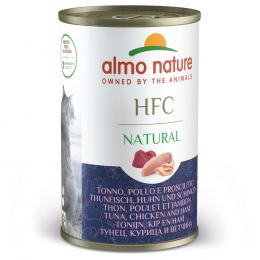 Sparpaket Almo Nature HFC Natural 12 x 140 g - Thunfisch, Huhn & Schinken