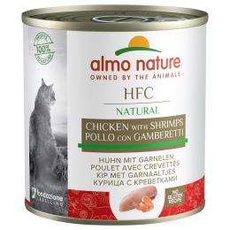 Sparpaket Almo Nature HFC Natural 12 x 280 g -  Mixpaket 2 (Huhn & Lachs, Huhn & Garnelen)