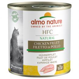 Sparpaket Almo Nature HFC Natural 24 x 280 g - Mixpaket 3 (Huhn & Lachs, Huhn & Garnelen, Thunfisch & Huhn, Hühnerfilet)