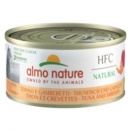 Sparpaket Almo Nature HFC Natural 24 x 70 g - Thunfisch und Garnelen