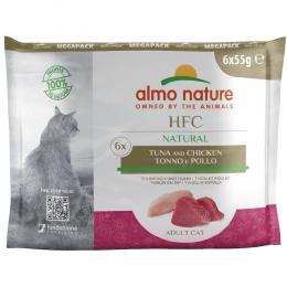 Sparpaket Almo Nature HFC Natural Pouch 12 x 55 g  - Thunfisch und Huhn