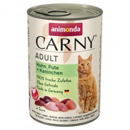 Sparpaket animonda Carny Adult 12 x 400g - Huhn, Pute & Kaninchen