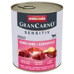 Sparpaket animonda GranCarno Adult Sensitive 24 x 800 g - Reines Rind & Kartoffeln