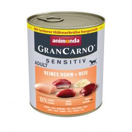 Sparpaket Animonda Grancarno Adult Single Protein Sensitiv 24 x 800 g - Reines Huhn & Reis