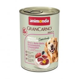 Sparpaket Animonda GranCarno Adult Single Protein Superfoods 24 x 400 g - Rind + Rote Bete, Brombeeren, Löwenzahn