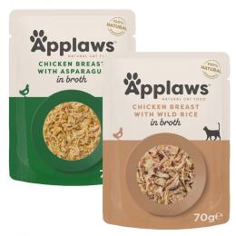 Sparpaket Applaws Cat Natural in Brühe 48 x 70 g - Mixpaket Huhn (2 Sorten)