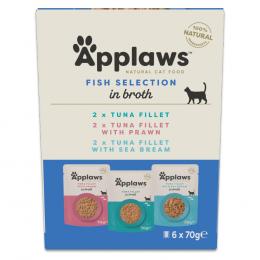 Sparpaket Applaws Cat Natural in Brühe 48 x 70 g - Mixpaket Thunfisch (3 Sorten)