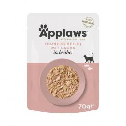 Sparpaket Applaws Cat Natural in Brühe 48 x 70 g - Thunfischfilet mit Lachs