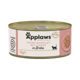 Sparpaket Applaws in Brühe 24 x 70 g - Thunfischfilet & Lachs