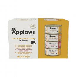 Sparpaket Applaws in Brühe 48 x 70 g - Hähnchenauswahl (4 Varianten)