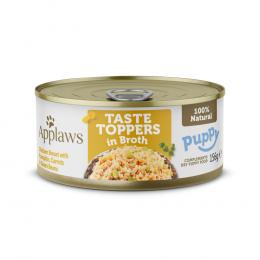 Sparpaket Applaws Puppy Taste Toppers in Brühe 12 x 156 g - Hähnchenbrust mit Gemüse
