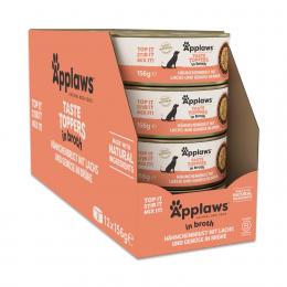 Sparpaket Applaws Taste Toppers Natural in Brühe 24 x 156 g - Huhn mit Lachs