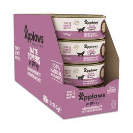 Sparpaket Applaws Taste Toppers Natural in Soße 24 x 156 g - Huhn und Ente