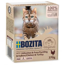 Sparpaket Bozita Tetra Häppchen 24 x 370 g - Soße: Hühnchen und Pute