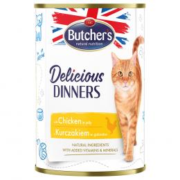 Sparpaket Butcher's Delicious Dinners Katze 24 x 400 g - mit Huhn