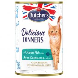Sparpaket Butcher's Delicious Dinners Katze 48 x 400 g - mit Meeresfisch