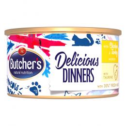 Sparpaket Butcher's Delicious Dinners Katze 48 x 85 g - Huhn & Truthahn