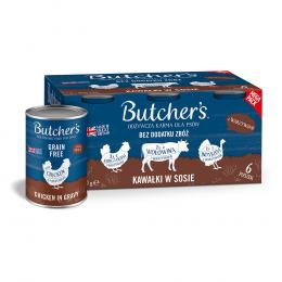 Sparpaket Butcher's Original Getreidefrei für Hunde 12 x 400 g - Mixpaket (3 Sorten in Soße)