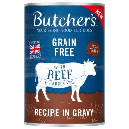 Sparpaket Butcher's Original Getreidefrei für Hunde 24 x 400 g - mit Rind in Soße