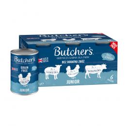 Sparpaket Butcher's Original Getreidefrei Junior 12 x 400 g - Mixpaket (3 Sorten)