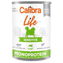 Sparpaket Calibra Dog Life Adult 12 x 400 g - Sensitive Kaninchen