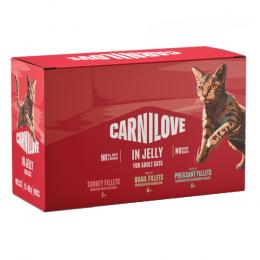 Sparpaket Carnilove Cat Pouch 24 x 85 g - Mixpaket in Gelee (3 Sorten)